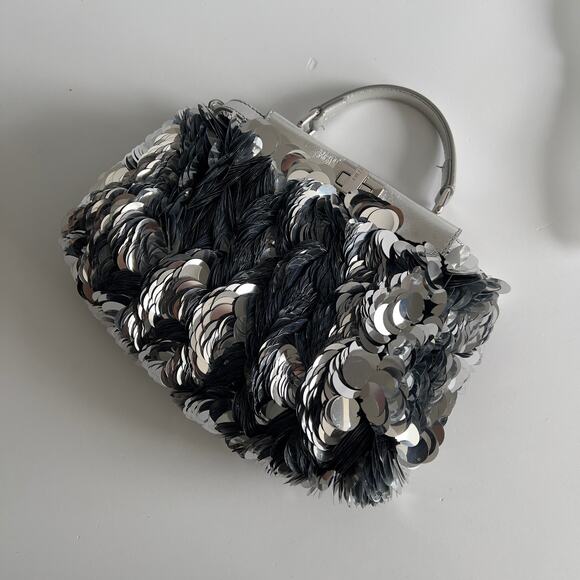 Fendi Silver Big Paillettes Small Size Peekaboo - Picture 4 of 12